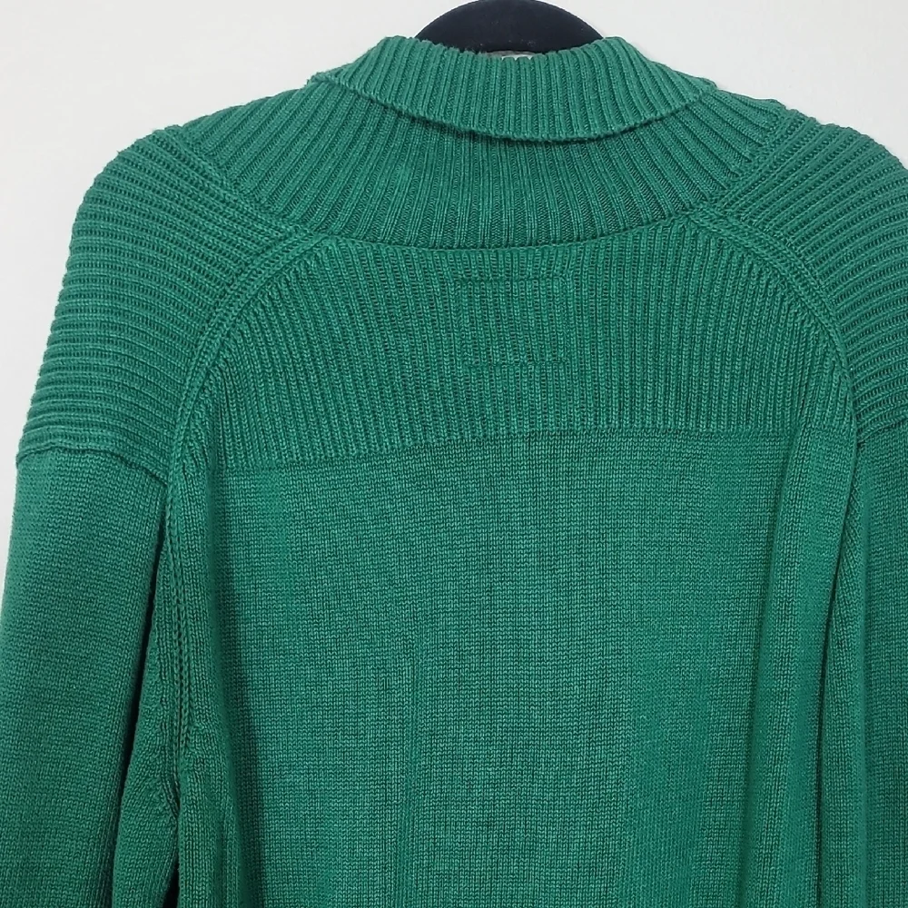 Y2K St Johns Mens 100% Cotton Cowl Neck Sweater Size XL Green Pullover Chunky